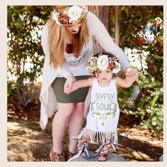 Toddler Infant Girls BOHO Gypsy Soul Summer Beach Fringed Top Dress - BRAND NEW - Picture 2 of 6